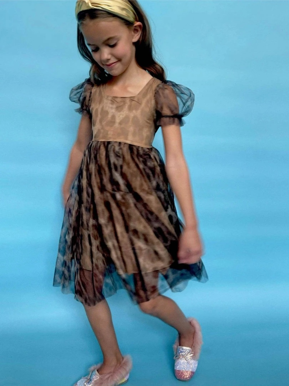 Lola and the Boys Cheetah Tulle Dress